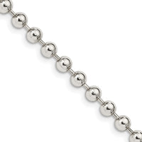 Sterling Silver 4mm Beaded Chain