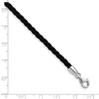 Sterling Silver Rhodium-plated 18inch Black Satin Cord Necklace