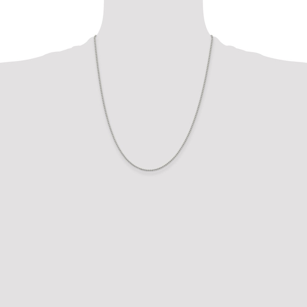 Sterling Silver 1.5mm Beaded Chain