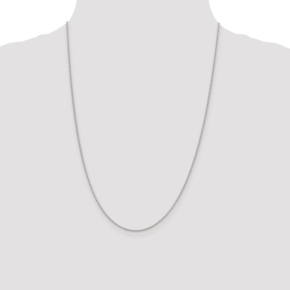 Sterling Silver 1.5mm Beaded Chain