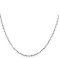 Sterling Silver 2.35mm Beaded Chain