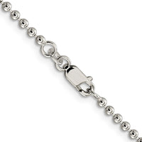 Sterling Silver 2.35mm Beaded Chain