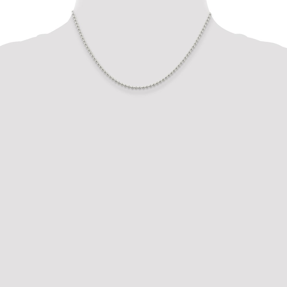 Sterling Silver 2.35mm Beaded Chain