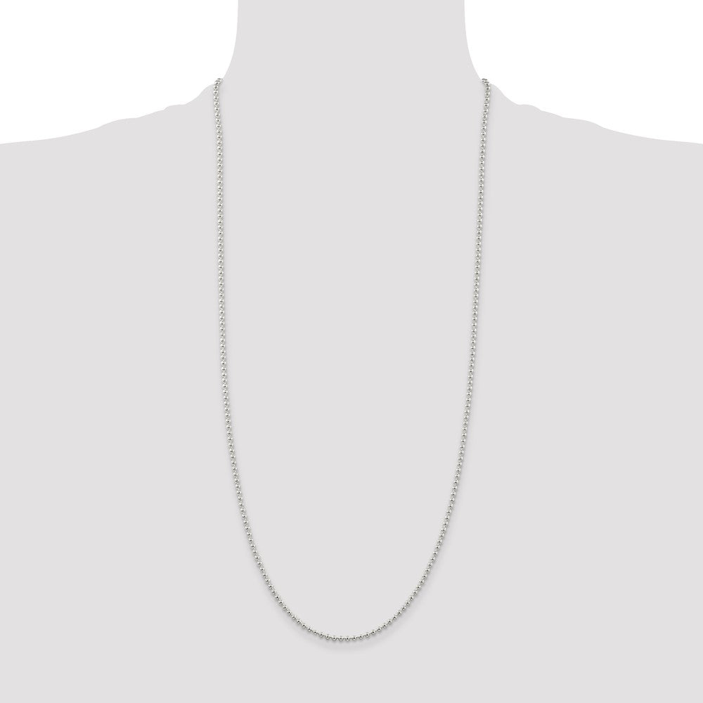 Sterling Silver 2.35mm Beaded Chain