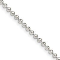 Sterling Silver 2.35mm Beaded Chain