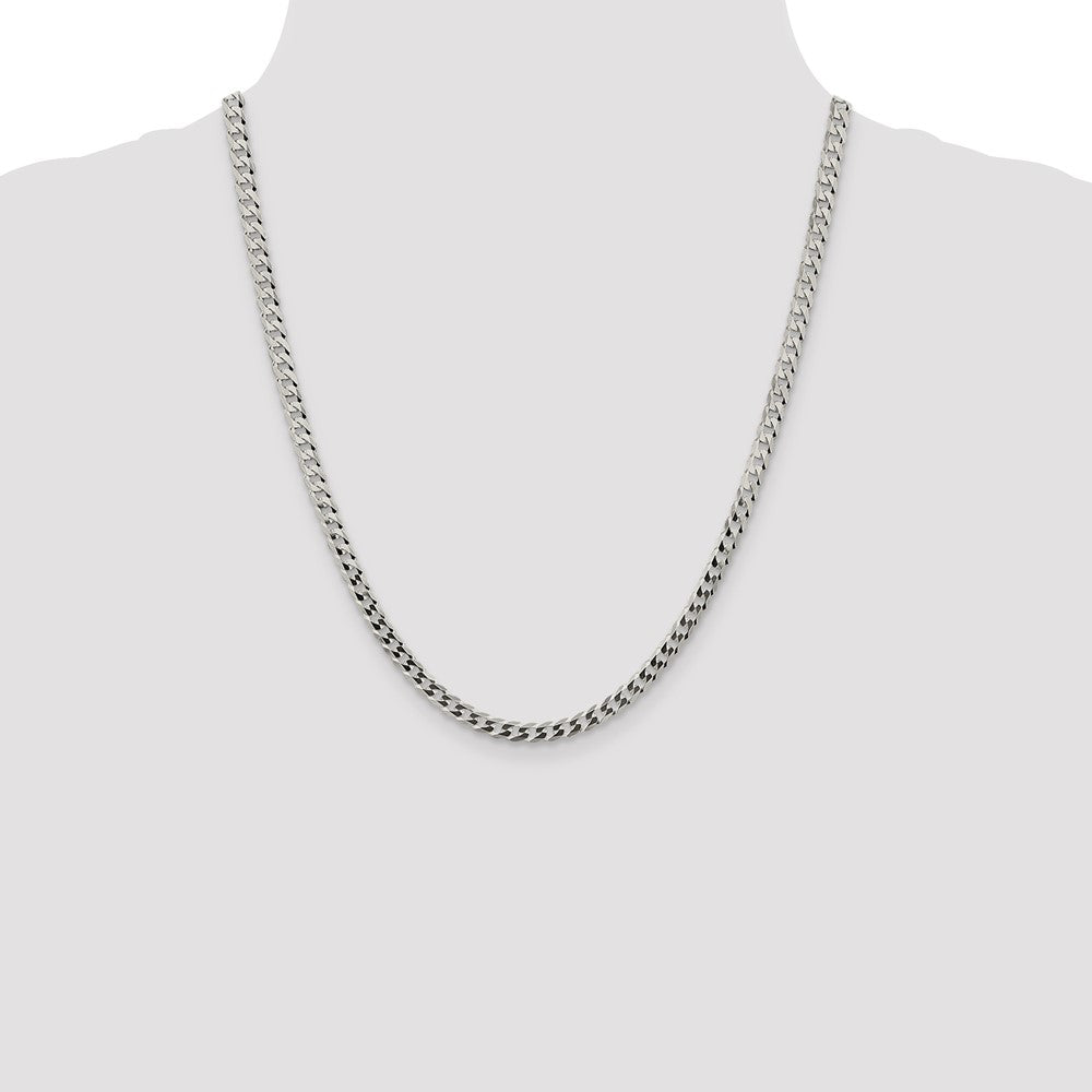 Sterling Silver 4.7mm Flat Curb Chain