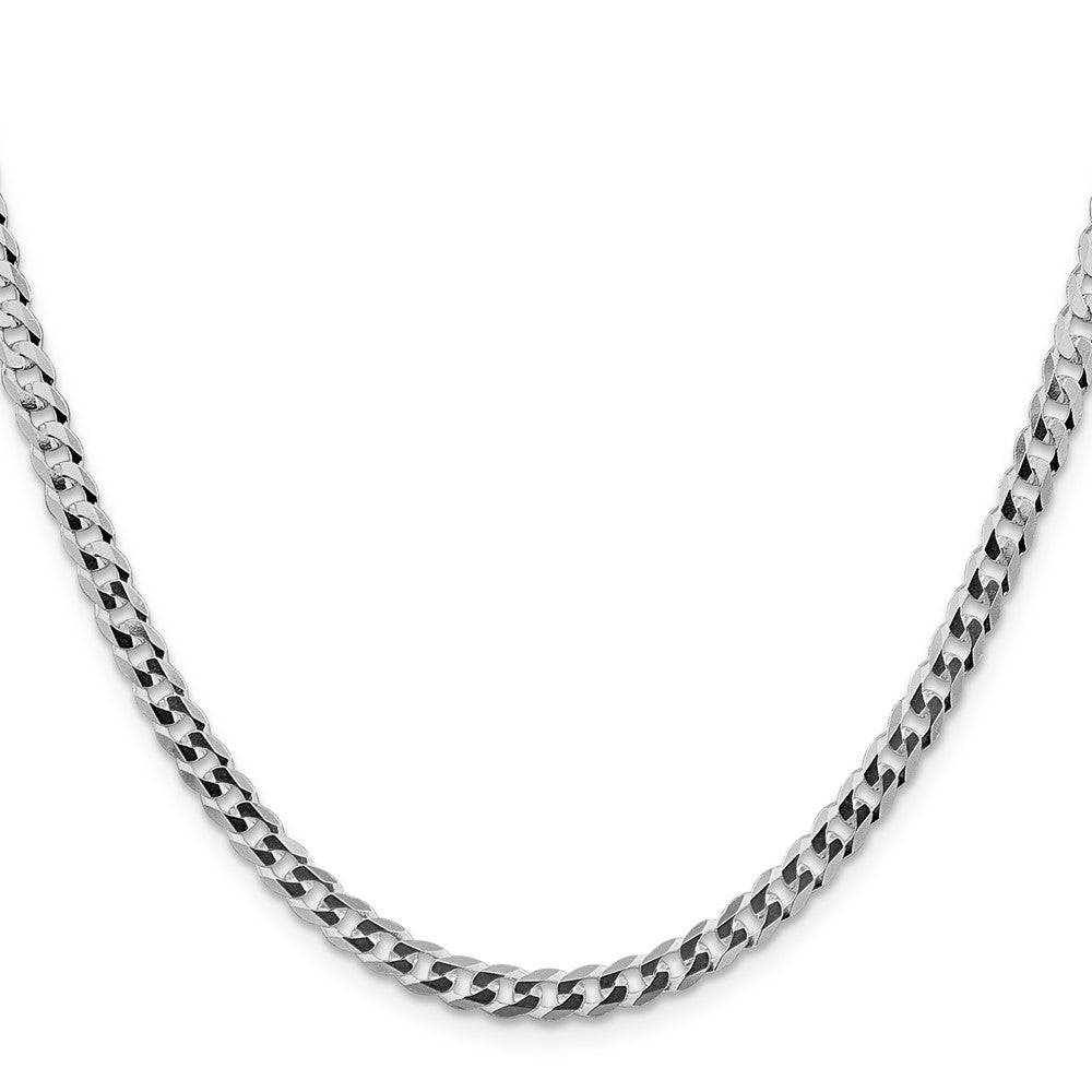 Sterling Silver Rhodium-plated 4.7mm Flat Curb Chain