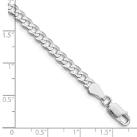Sterling Silver Rhodium-plated 4.7mm Flat Curb Chain
