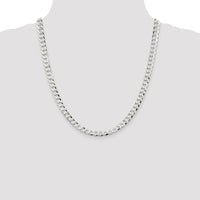 Sterling Silver 6.8mm Flat Curb Chain