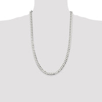 Sterling Silver 6.8mm Flat Curb Chain