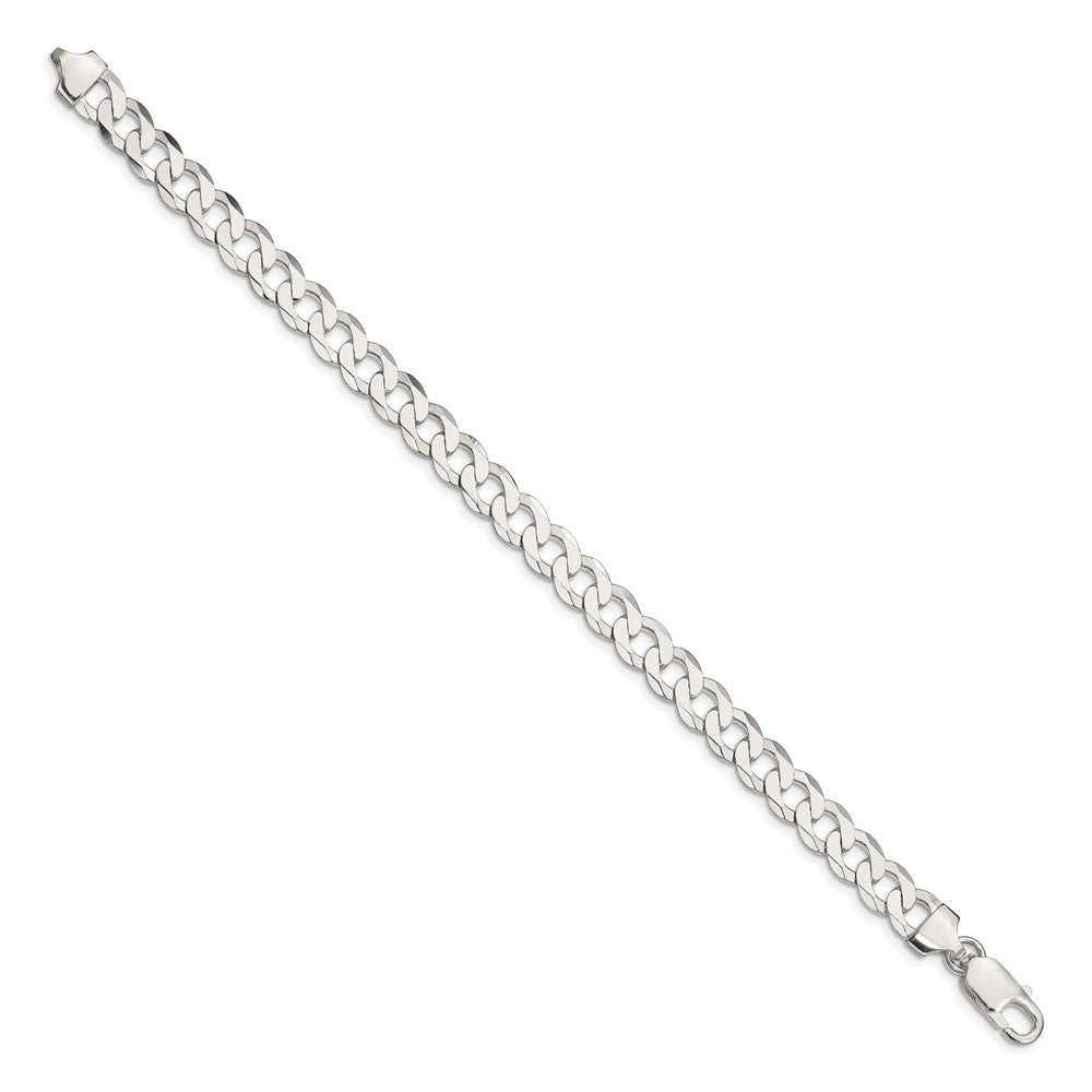 Sterling Silver 7.5mm Flat Curb Chain