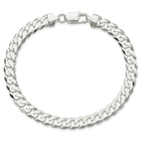 Sterling Silver 7.5mm Flat Curb Chain