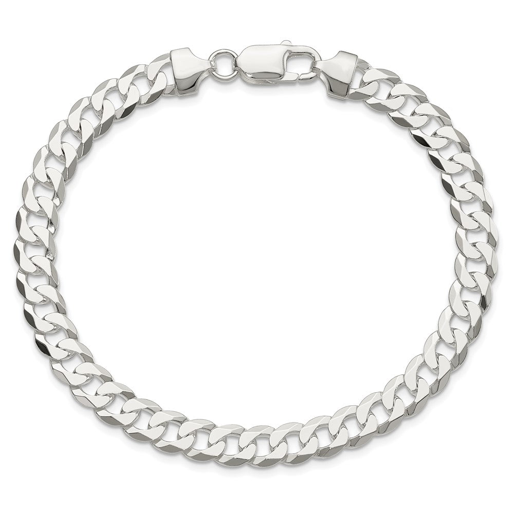 Sterling Silver 7.5mm Flat Curb Chain