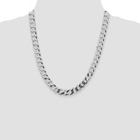 Sterling Silver Rhodium-plated 9.75mm Flat Curb Chain