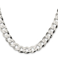 Sterling Silver Rhodium-plated 11.75mm Flat Curb Chain