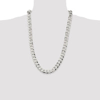 Sterling Silver Rhodium-plated 11.75mm Flat Curb Chain