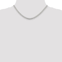 Sterling Silver 4.5mm Semi-solid Flat Curb Chain
