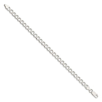 Sterling Silver 6.7mm Semi-solid Flat Curb Chain