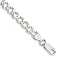 Sterling Silver 6.7mm Semi-solid Flat Curb Chain