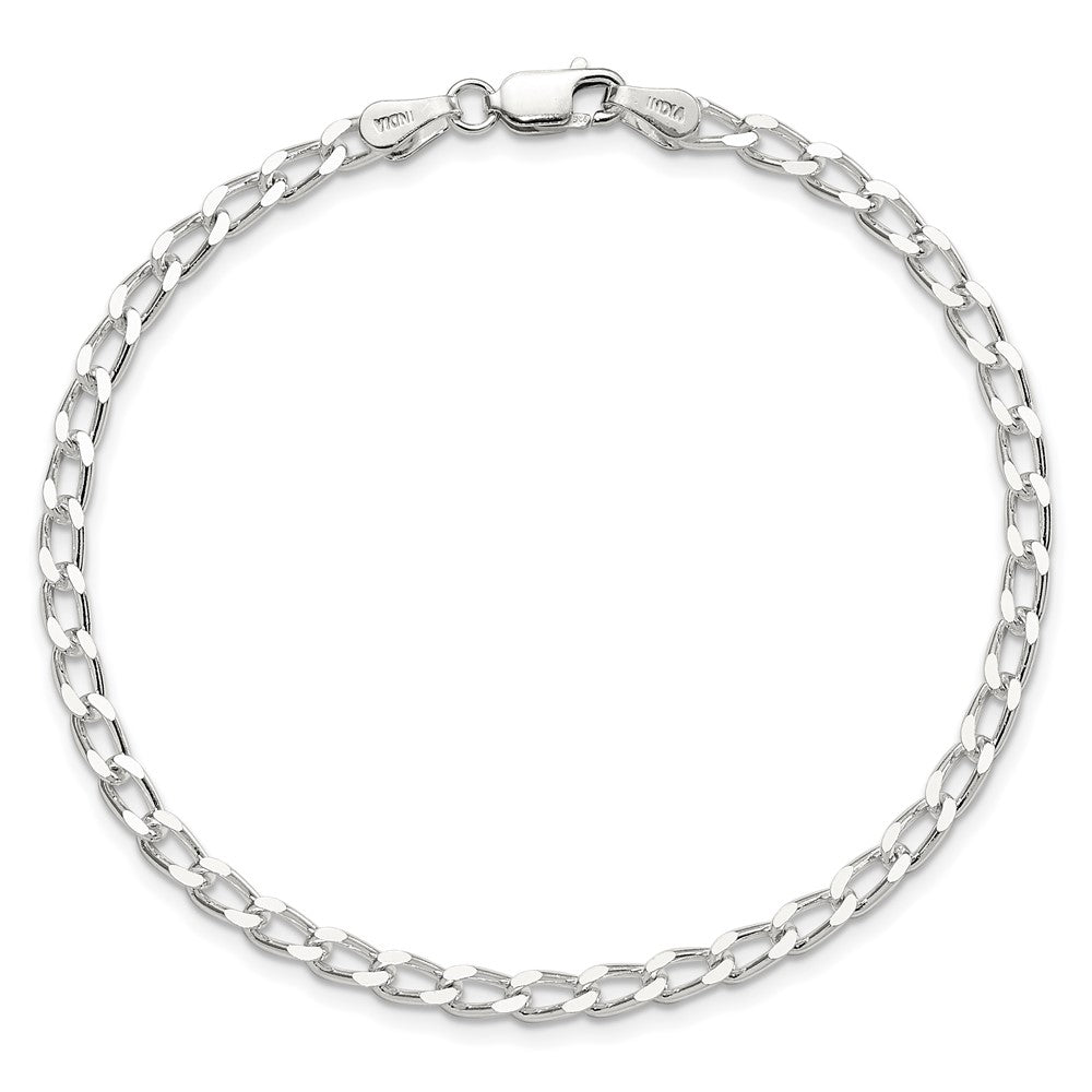 Sterling Silver 3.2mm Open Elongated Link Chain Anklet