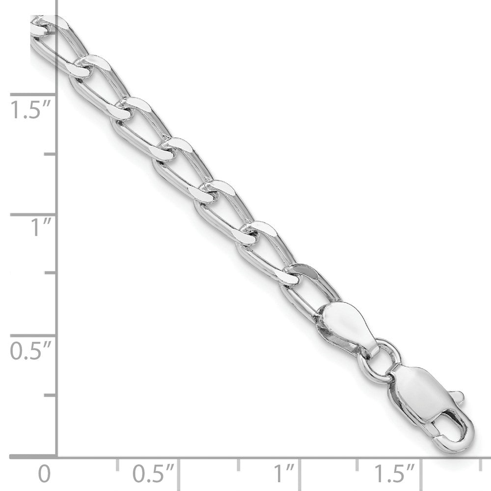 Sterling Silver Amore La Vita Rhodium-pl 4.3mm Link Chain Charm Bracelet