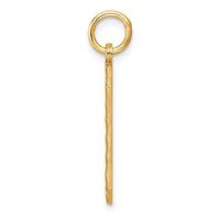 Sterling Silver Gold-plated Large Diamond-cut #0 Charm