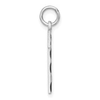 Sterling Silver Rhodium-plated Large Diamond-cut #1 Charm