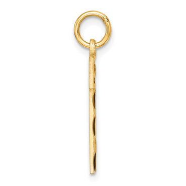 Sterling Silver Gold-plated Large Diamond-cut #1 Charm