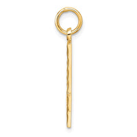 Sterling Silver Gold-plated Large Diamond-cut #4 Charm
