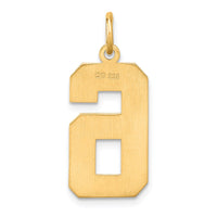 Sterling Silver Gold-plated Large Diamond-cut #6 Charm