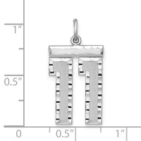 Sterling Silver Rhodium-plated Large #11 Charm