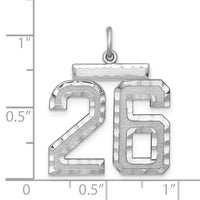 Sterling Silver Rhodium-plated Large #26 Charm
