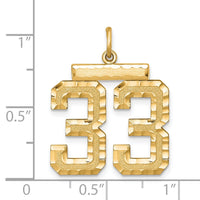 Sterling Silver/Gold Plated Large #33 Charm