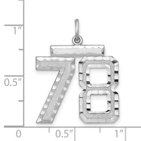 Sterling Silver Rhodium-plated Large #78 Charm
