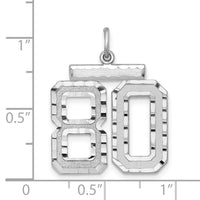 Sterling Silver Rhodium-plated Large #80 Charm