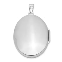 Sterling Silver Rhodium-plated Polished 32mm Oval Locket