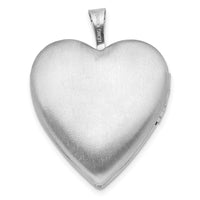 Sterling Silver Rhodium-plated Enameled Flower w/ Mom 20mm Heart Locket