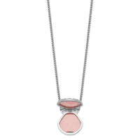 Sterling Silver Rhodium-plated Seashell 15mm Locket Necklace