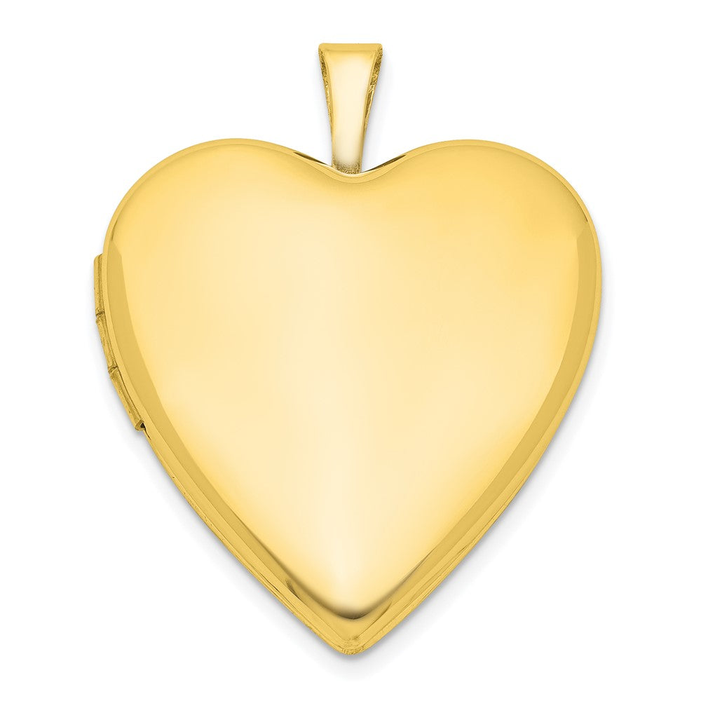 Sterling Silver Gold-plated 20mm Polished Front/Satin Back Heart Locket