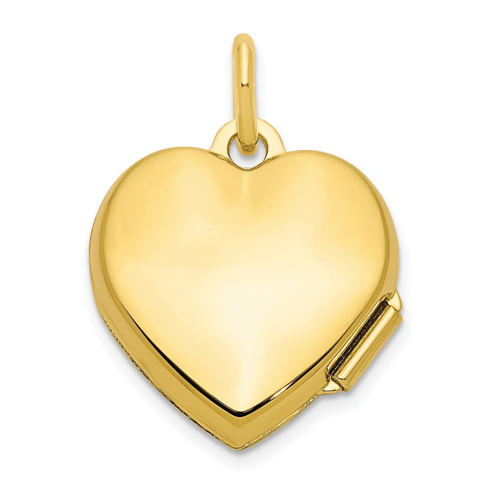 Sterling Silver Gold-tone Polished Swirl Design Heart Locket