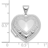 SS Rhod-plated Heart Border 18mm Love you Reversible Heart Locket