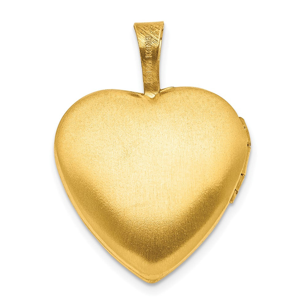 1/20 14K Gold Filled Polished & Textured Dia 16mm Floral Heart Locket