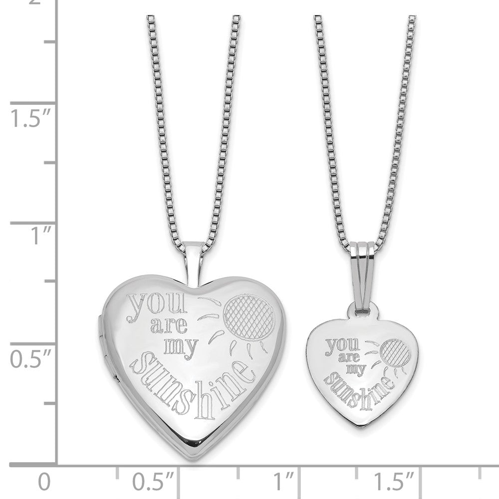 Sterling Silver RH-plated YOU ARE MY... 20mm/12mm Locket/Pendant Set