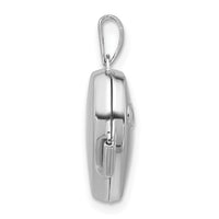 Sterling Silver Rhodium-plated Diamond Infinity 15mm Heart Locket
