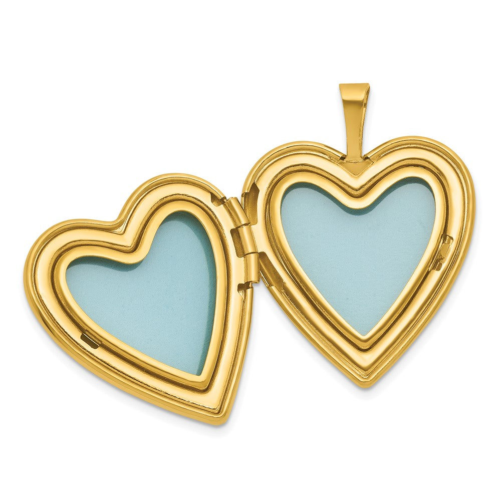 SS Gold-plated Brushed / Polished Pink Angel Resin Cameo 20mm Heart Locket