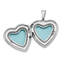 Sterling Silver RH-pl Brushed And Polished 16mm Heart Locket