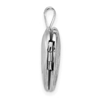 SS RH-pl Brushed And Polished Footprints And Star 16mm Heart Locket