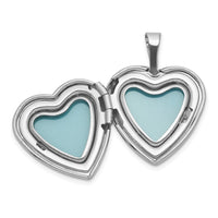 SS RH-pl Brushed And Polished Footprints And Star 16mm Heart Locket