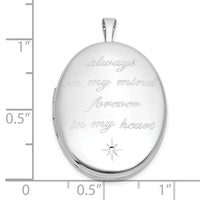 SS RH-pl Brushed And Polished ALWAYS ON MY MIND... 26mm Oval Locket