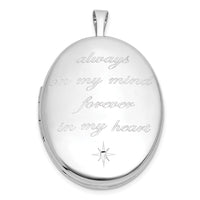 SS RH-pl Brushed And Polished ALWAYS ON MY MIND... 26mm Oval Locket